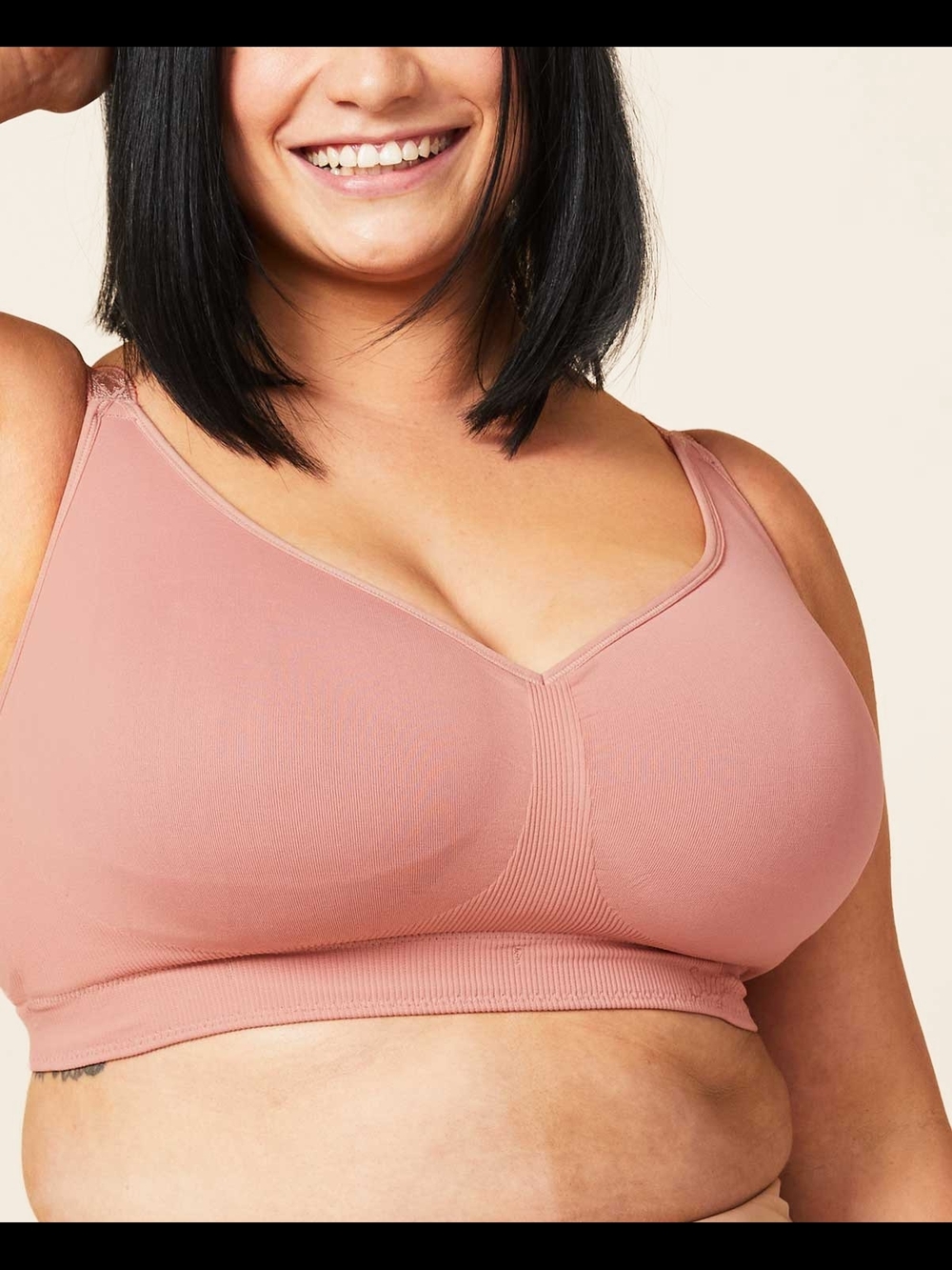 Sugar Candy Wireless Basic Full Bust Supportive Bralette Rose Pink XXL